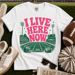 I Live Here Now Football Pink DTF Transfer DTF Heat Press Transfer from Sweet Tee Transfers