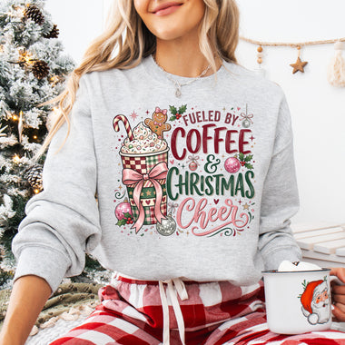 Fueled by Coffee and Christmas Cheer DTF Transfer DTF Heat Press Transfer from Sweet Tee Transfers