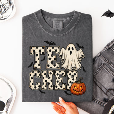 Teacher Polkadot Halloween DTF Transfer DTF Heat Press Transfer from Sweet Tee Transfers