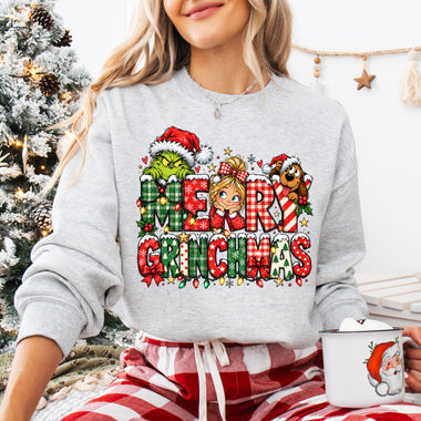 Merry Grinchmas Green Guy and Friends DTF Transfer DTF Heat Press Transfer from Sweet Tee Transfers