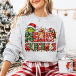 Merry Grinchmas Green Guy and Friends DTF Transfer DTF Heat Press Transfer from Sweet Tee Transfers