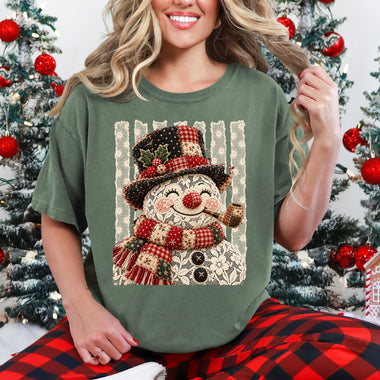 Lace Snowman DTF Transfer DTF Heat Press Transfer from Sweet Tee Transfers