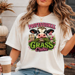 Professional Grass Critic Funny Cow DTF Transfer DTF Heat Press Transfer from Sweet Tee Transfers