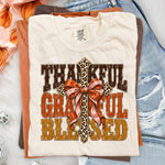 Grateful Thankful Blessed Cross DTF Transfer DTF Heat Press Transfer from Sweet Tee Transfers