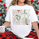 Holly Jolly Teacher DTF Transfer DTF Heat Press Transfer from Sweet Tee Transfers