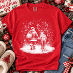 Santa and Reindeer All White DTF Transfer DTF Heat Press Transfer from Sweet Tee Transfers