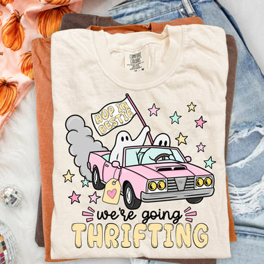 Hop in Bestie We're Going Thrifting DTF Transfer DTF Heat Press Transfer from Sweet Tee Transfers