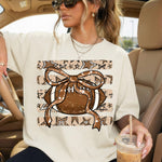Football With Bow With Stripes DTF Transfer DTF Heat Press Transfer from Sweet Tee Transfers