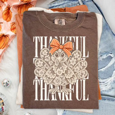 Thankful Lace Turkey DTF Transfer DTF Heat Press Transfer from Sweet Tee Transfers