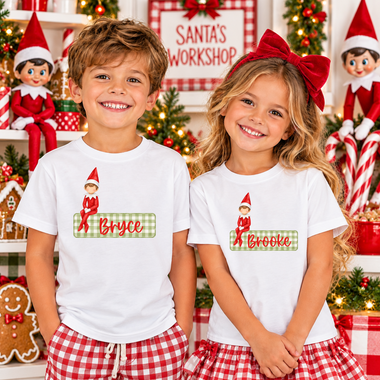 Custom Elf Nameplate DTF Transfer DTF Heat Press Transfer from Sweet Tee Transfers