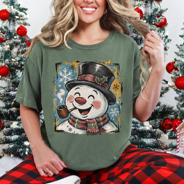 Funny Snowman Face DTF Transfer DTF Heat Press Transfer from Sweet Tee Transfers