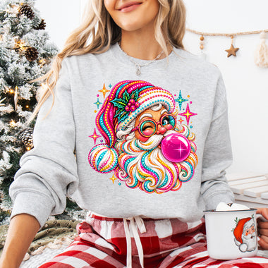 Retro Colorful Santa Claus Christmas DTF Transfer DTF Heat Press Transfer from Sweet Tee Transfers