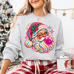 Retro Colorful Santa Claus Christmas DTF Transfer DTF Heat Press Transfer from Sweet Tee Transfers