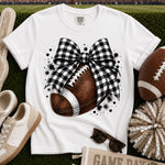 Black and White Bow Football DTF Transfer DTF Heat Press Transfer from Sweet Tee Transfers