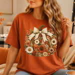 Stitched Floral Pumpkin DTF Transfer DTF Heat Press Transfer from Sweet Tee Transfers