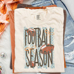 Football Season Striped Blue DTF Transfer DTF Heat Press Transfer from Sweet Tee Transfers