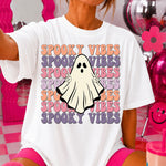 Spooky Vibes Ghost Peace Sign DTF Transfer DTF Heat Press Transfer from Sweet Tee Transfers