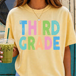 Back to School Pastel Bold Letters Third Grade DTF Transfer DTF Heat Press Transfer from Sweet Tee Transfers