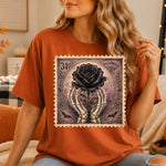 Retro Halloween Stamp Black Rose DTF Transfer DTF Heat Press Transfer from Sweet Tee Transfers