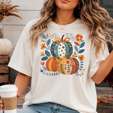 Folk Art Pumpkins DTF Transfer DTF Heat Press Transfer from Sweet Tee Transfers