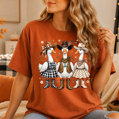 Three Western Geese DTF Transfer DTF Heat Press Transfer from Sweet Tee Transfers