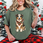 Christmas Dog Australian Shepherd DTF Transfer DTF Heat Press Transfer from Sweet Tee Transfers