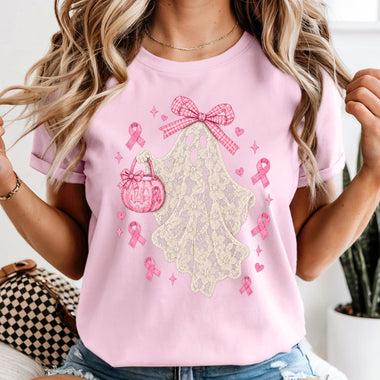 Breast Cancer Awareness Lace Ghost DTF Transfer DTF Heat Press Transfer from Sweet Tee Transfers