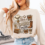 She's a Teacher I Can Tell Western DTF Transfer DTF Heat Press Transfer from Sweet Tee Transfers
