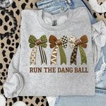 Run the Dang Ball Bows DTF Transfer DTF Heat Press Transfer from Sweet Tee Transfers