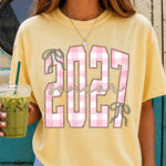 Senior 2027 Plaid Leopard Bow DTF Transfer DTF Heat Press Transfer from Sweet Tee Transfers