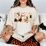 Bow Faux Quilt Pink Ghost Boo DTF Transfer DTF Heat Press Transfer from Sweet Tee Transfers