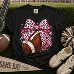 Pink Leopard Bow Football DTF Transfer DTF Heat Press Transfer from Sweet Tee Transfers