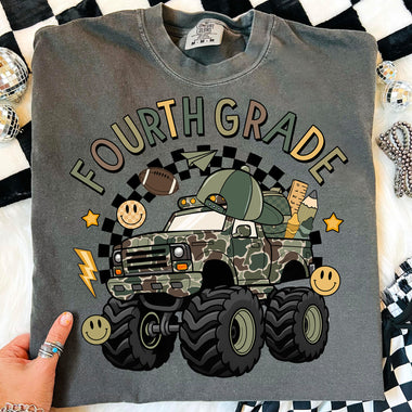 Camo Truck Fourth Grade DTF Transfer DTF Heat Press Transfer from Sweet Tee Transfers