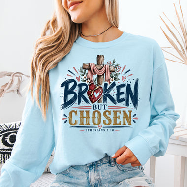 Broken but Chosen Ephesians 2:10 DTF Transfer DTF Heat Press Transfer from Sweet Tee Transfers