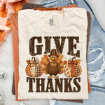 Give Thanks Turkey Pumpkins DTF Transfer DTF Heat Press Transfer from Sweet Tee Transfers