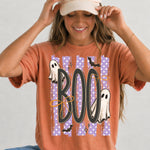 Boo Halloween Striped Purple DTF Transfer DTF Heat Press Transfer from Sweet Tee Transfers