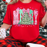 Merry Varsity Bright Colors DTF Transfer DTF Heat Press Transfer from Sweet Tee Transfers