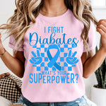 Diabetes Warrior Superpower Awareness Ribbon DTF Transfer DTF Heat Press Transfer from Sweet Tee Transfers