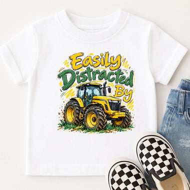Easily Distracted by Tractors DTF Transfer DTF Heat Press Transfer from Sweet Tee Transfers