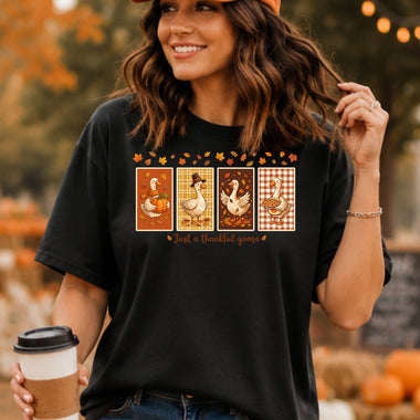 Just a Thankful Goose DTF Transfer DTF Heat Press Transfer from Sweet Tee Transfers