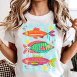 3 Fish Star Eyes Striped DTF Transfer DTF Heat Press Transfer from Sweet Tee Transfers