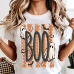 Boo Halloween Striped DTF Transfer DTF Heat Press Transfer from Sweet Tee Transfers