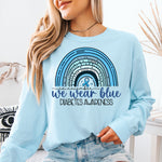 We Wear Blue Diabetes Awareness DTF Transfer DTF Heat Press Transfer from Sweet Tee Transfers