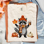 Fall Raccoon Disco Gem DTF Transfer DTF Heat Press Transfer from Sweet Tee Transfers