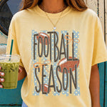 Football Season Striped Blue DTF Transfer DTF Heat Press Transfer from Sweet Tee Transfers