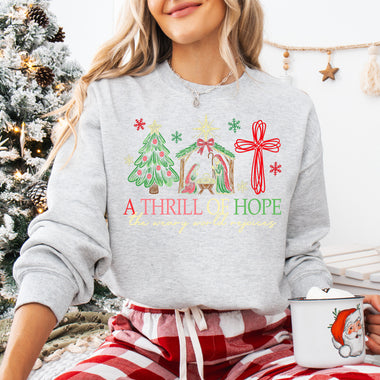 A Thrill of Hope the Weary World Rejoices Nativity Christmas DTF Transfer DTF Heat Press Transfer from Sweet Tee Transfers