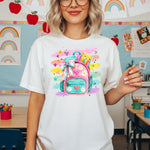 Back to School Brushstroke Backpack Heart DTF Transfer DTF Heat Press Transfer from Sweet Tee Transfers