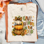 Give Thanks to the Lord Fall Pumpkin Stack DTF Transfer DTF Heat Press Transfer from Sweet Tee Transfers