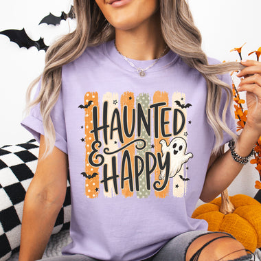 Haunted and Happy DTF Transfer DTF Heat Press Transfer from Sweet Tee Transfers