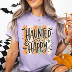 Haunted and Happy DTF Transfer DTF Heat Press Transfer from Sweet Tee Transfers